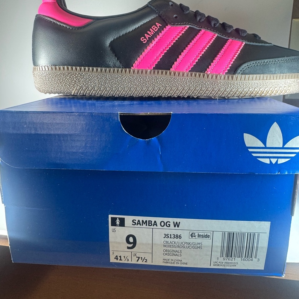 Adidas Samba OG Black Lucid Pink Gum Women’s Size 9 Sneakers - Picture 12 of 13
